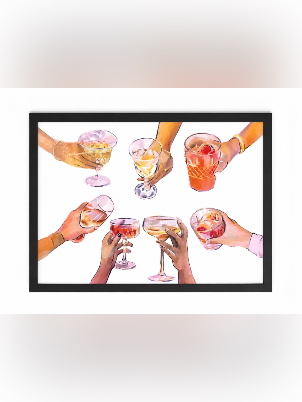 Cheers Art Print - Multicolor Glasses Wall Art by